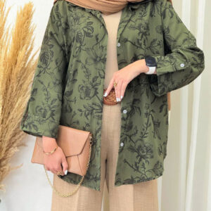 شومیز گلدار لینن کد 447006